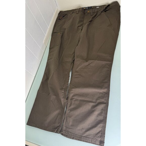 Ariat Rebar M4 Pants Mens 50X32 Relaxed Straight Stretch Utility Canvas Brown